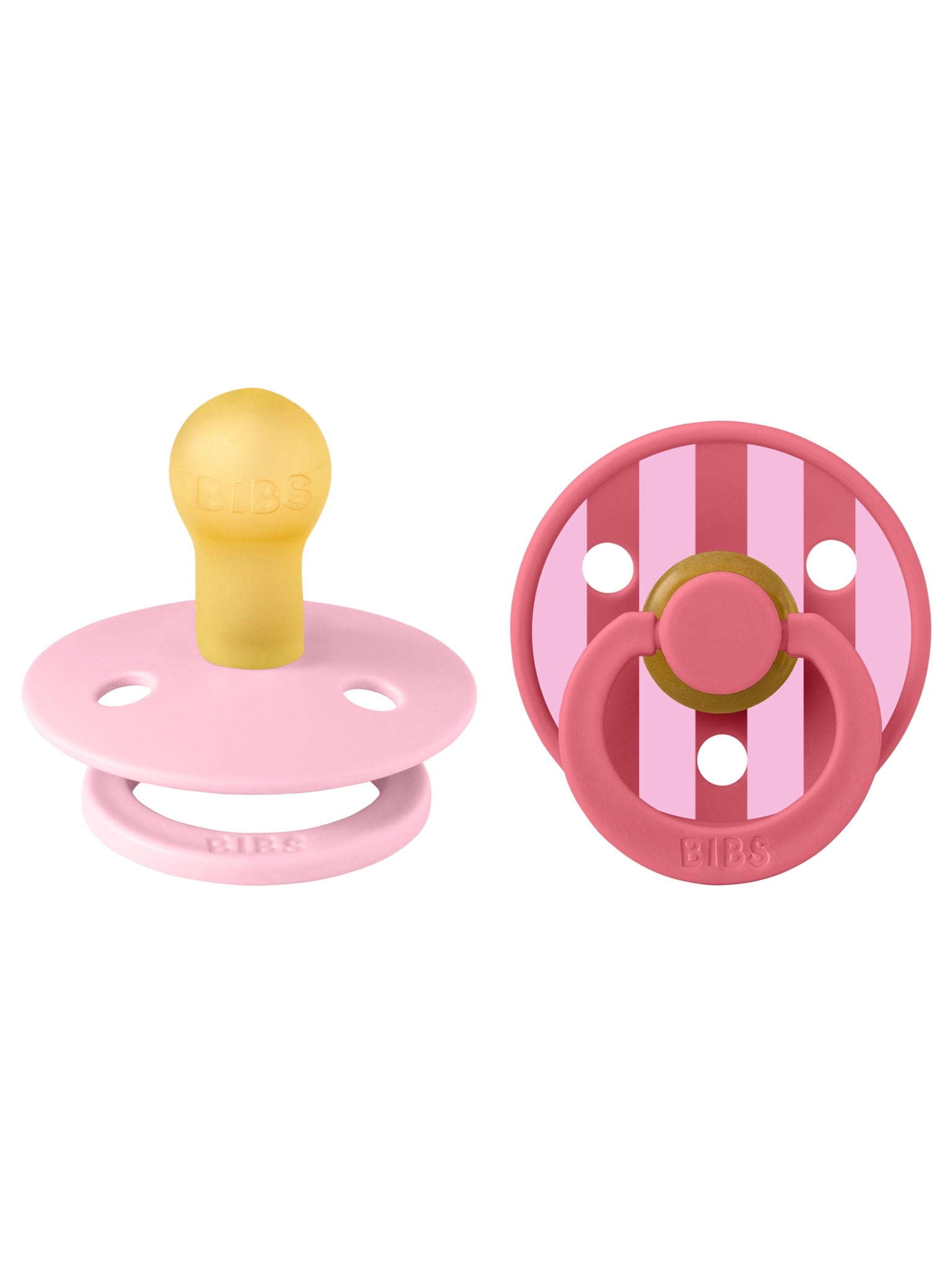 BIBS | 2 Pack fopspeen | Studio Colour Block Pink Coral