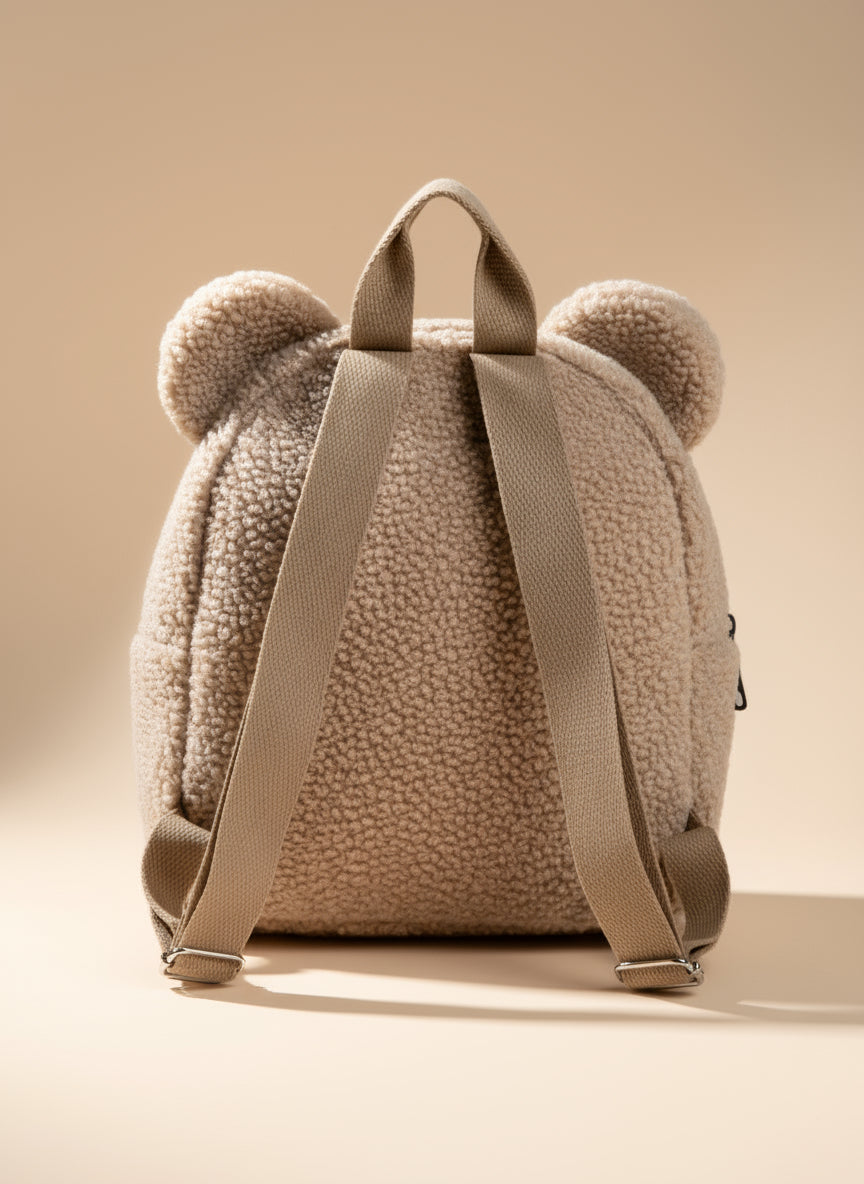 Beige teddy rugzak voor kinderen