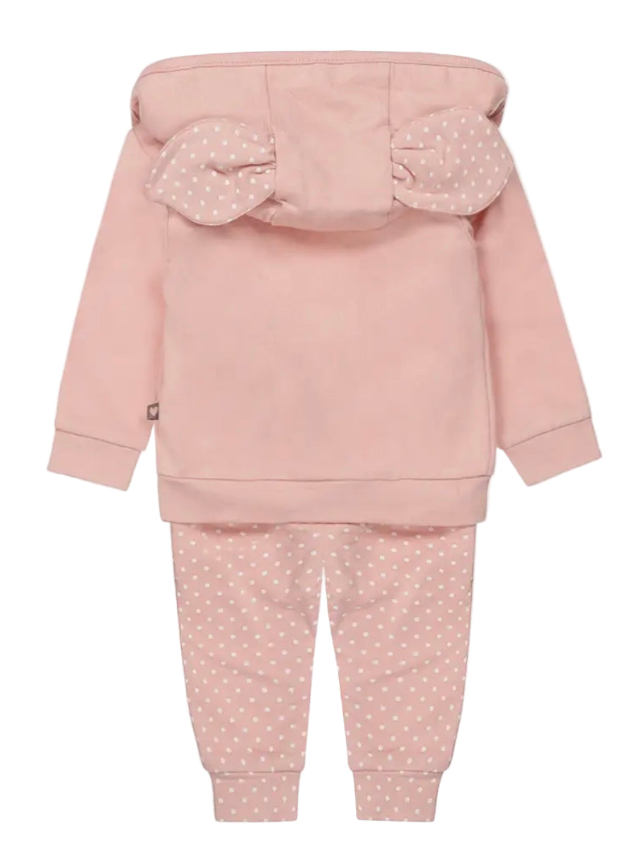 3-delige babyset Bunny Roze van Dirkje met broek, T-shirt en vestje met konijnenoren