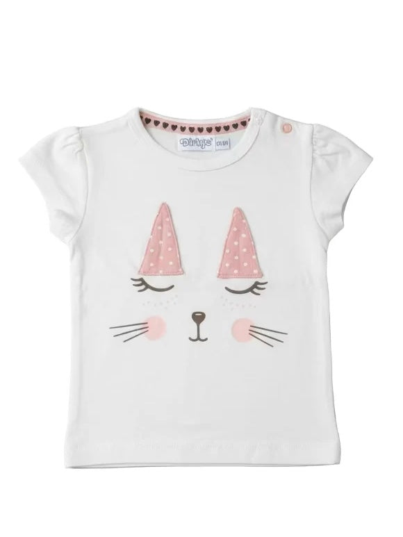 3-delige babyset Bunny Roze van Dirkje met broek, T-shirt en vestje met konijnenoren