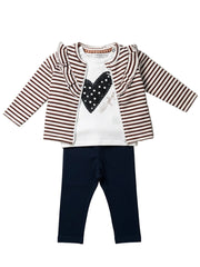 3-delige babyset Hello Gorgeous van Dirkje met broekje, T-shirt en vestje