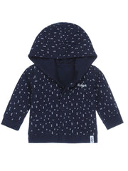 Blauw reversible babyvestje van het merk Dirkje