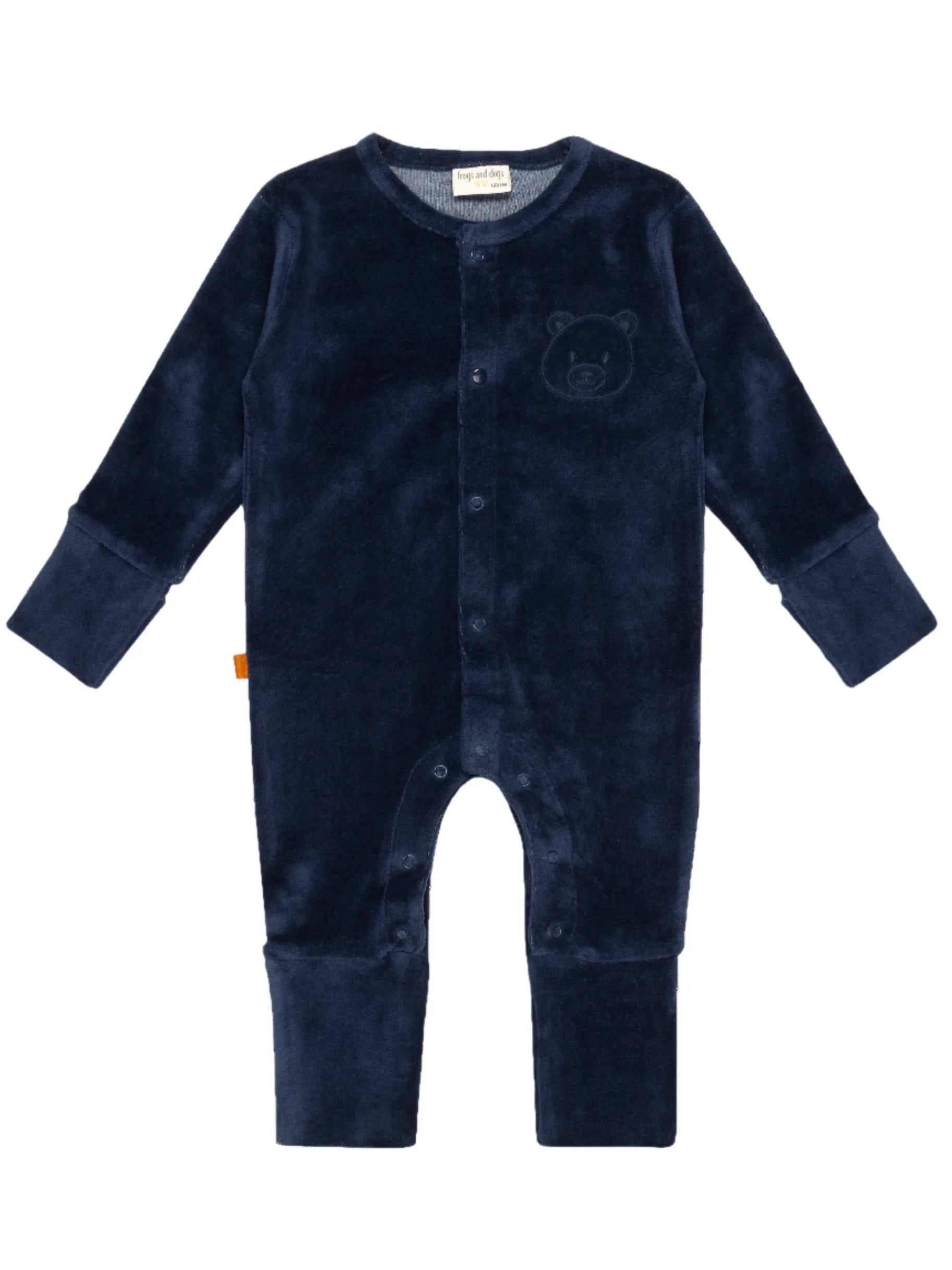 Blauw velours boxpakje voor baby van het merk Frogs and Dogs