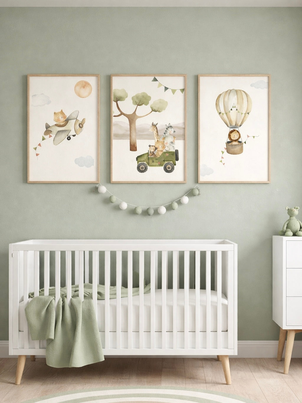 Canvas poster set van 3 | Safari dieren