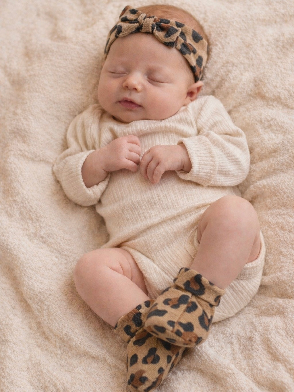 Feetje | Slofjes & Haarbandje | Camel