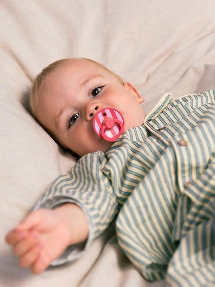 BIBS | 2 Pack fopspeen | Studio Colour Block Pink Coral