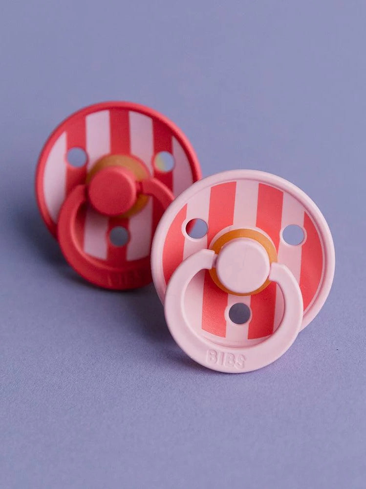 BIBS | 2 Pack fopspeen | Studio Colour Block Pink Coral