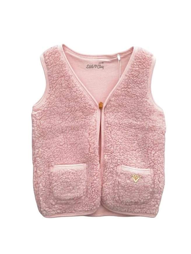 Teddy gilet | roze