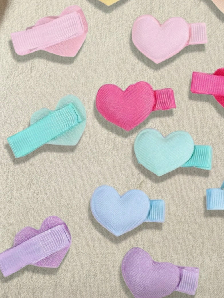 Haarspeldjes | Set van 8 'Hartjes pastel'