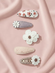 Haarspeldjes van cute little rebels met roze en witte bloemen voor kinderen