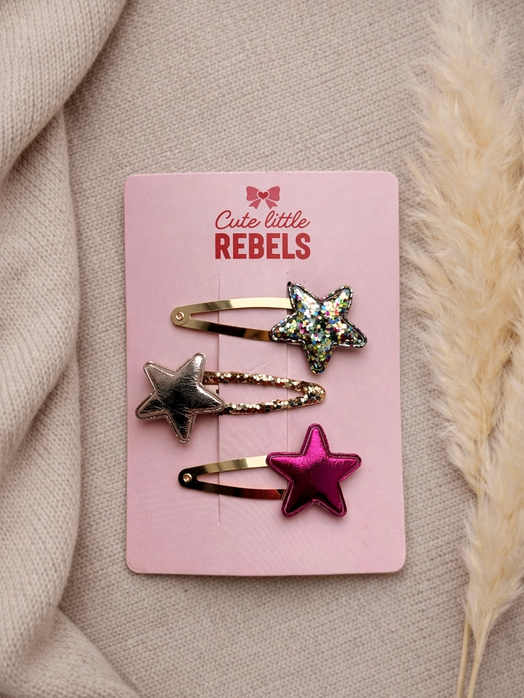 Haarspeldjes van cute little rebels met glitter sterren voor kinderen