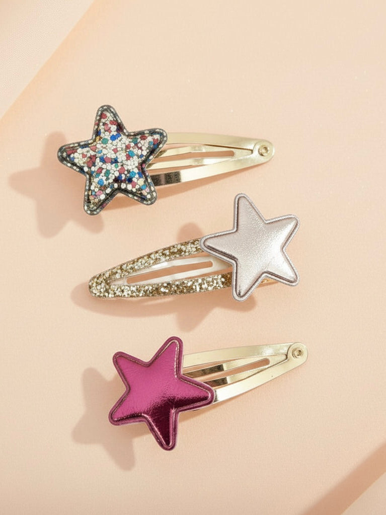 Haarspeldjes van cute little rebels met glitter sterren voor kinderen