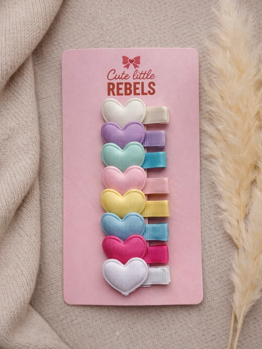 Haarspeldjes cute little rebels pastel hartjes voor kinderen