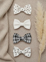 Haarspeldjes | Set van 4 'Strikjes zwart/wit'