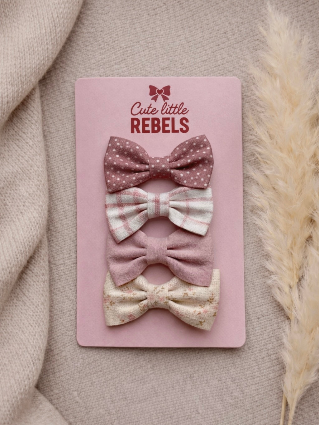 Haarspeldjes cute little rebels kind roze strikken