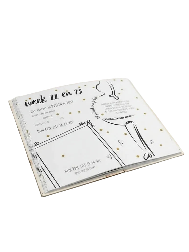 Invulboek om de negen maanden zwangerschap vast te leggen