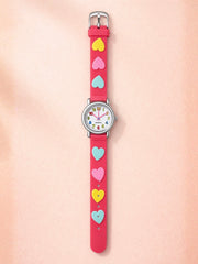 Kinder horloge cute little rebels roze hartjes