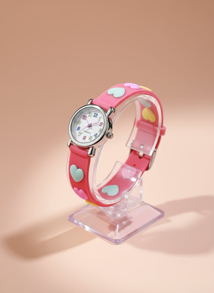 Kinderhorloge met hartjesdesign