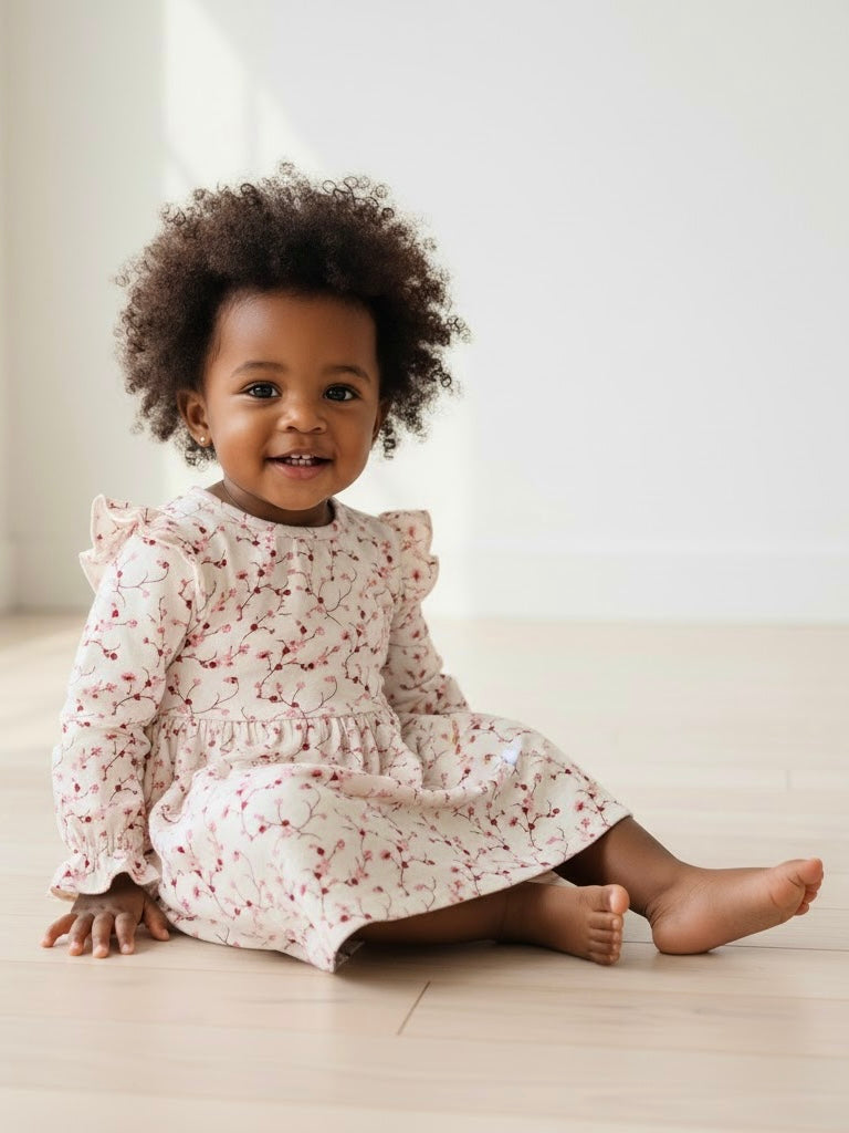 Jurkje met bloemenprint voor baby of kind van het merk Little Chiq