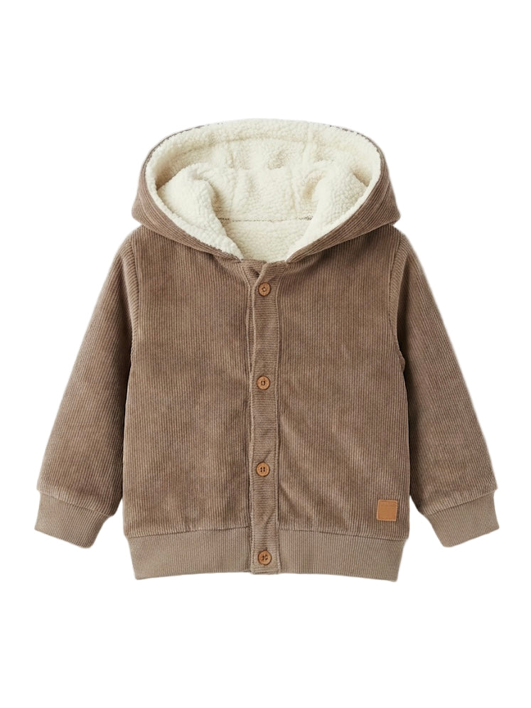 Bruin teddy jasje voor baby of kind van het merk Little Chiq