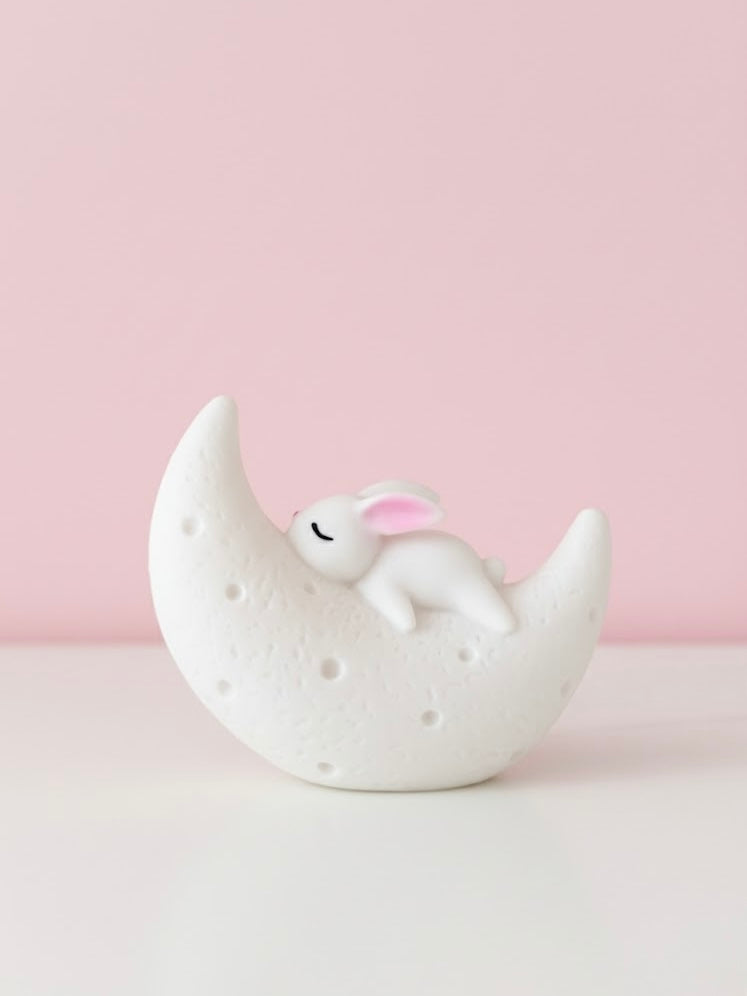 Nachtlampje met maan en konijn voor baby- of kinderkamer