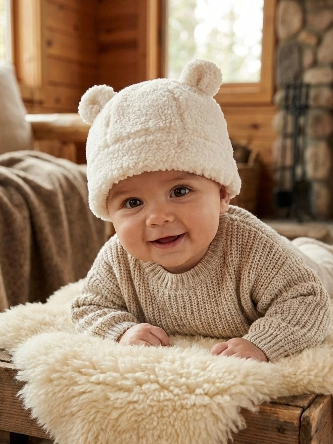 Babymuts in butter cream kleur van het merk Noppies