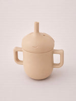 Siliconen drinkbeker met rietje | Beige