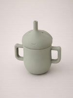 Siliconen drinkbeker met rietje | Armygreen