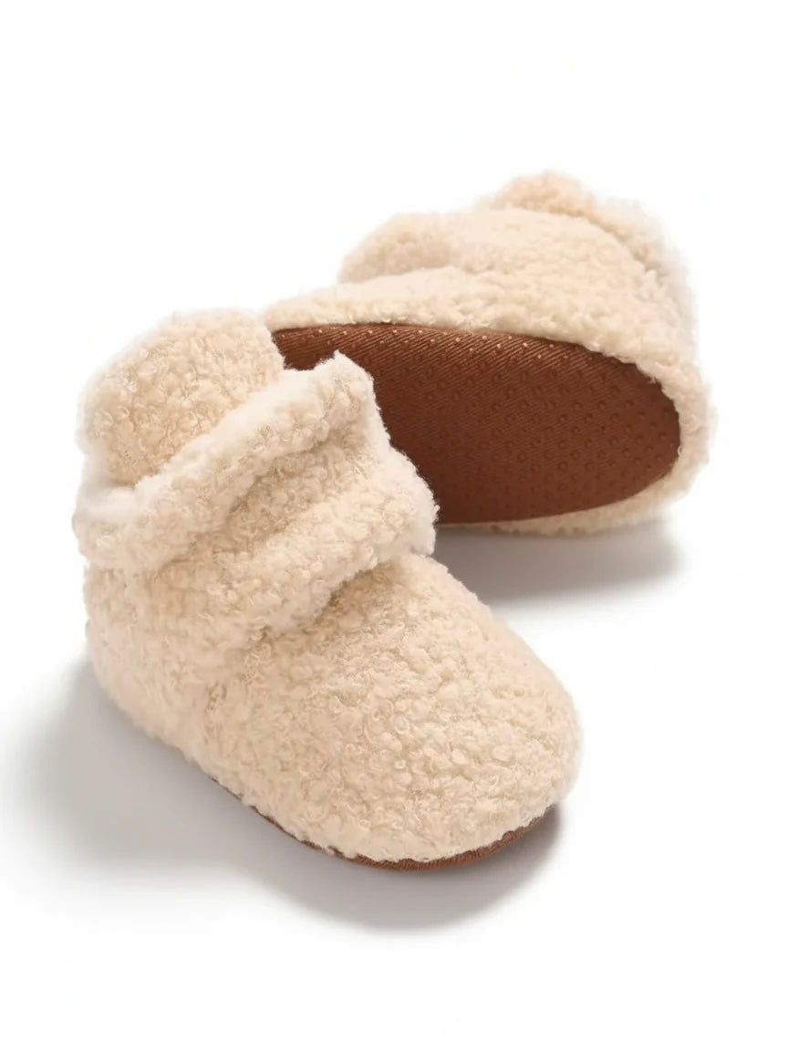 Teddy sloffen voor kinderen beige