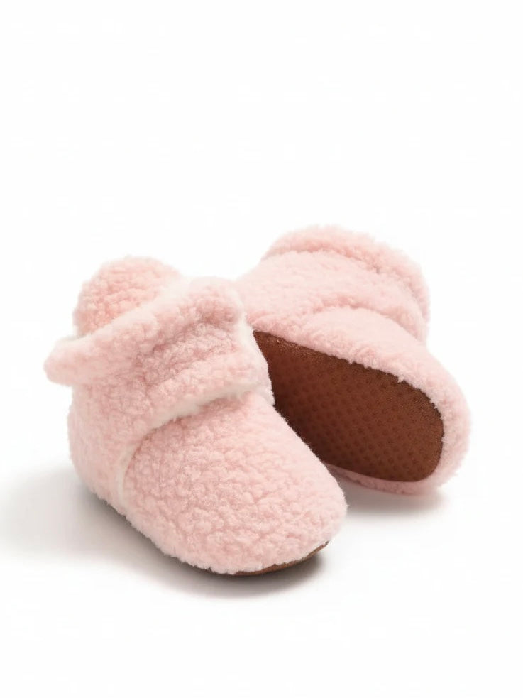 Teddy sloffen voor kinderen roze