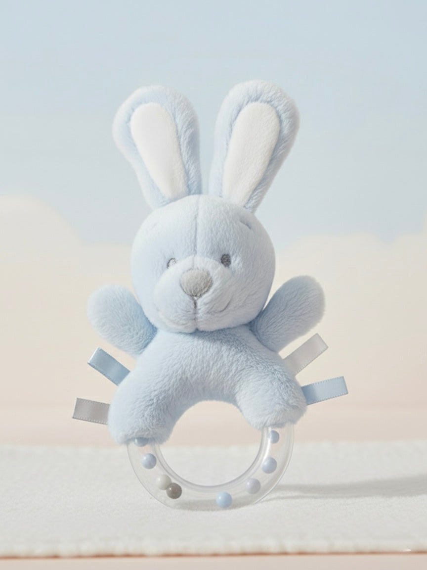 VIB knuffel rammelaar konijn blauw