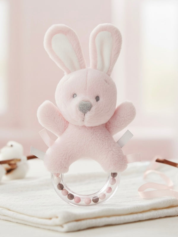 VIB knuffel rammelaar konijn roze