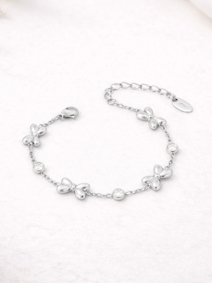 armbandje kind strik zilver