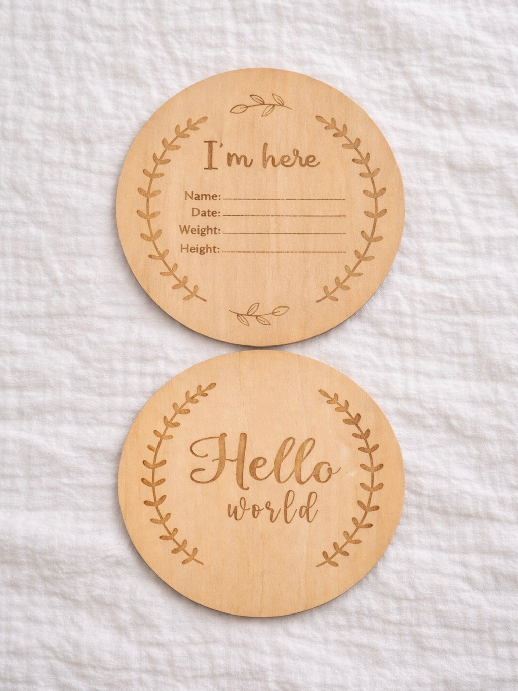 houten mijlpaalkaarten voor baby's en kraamcadeau