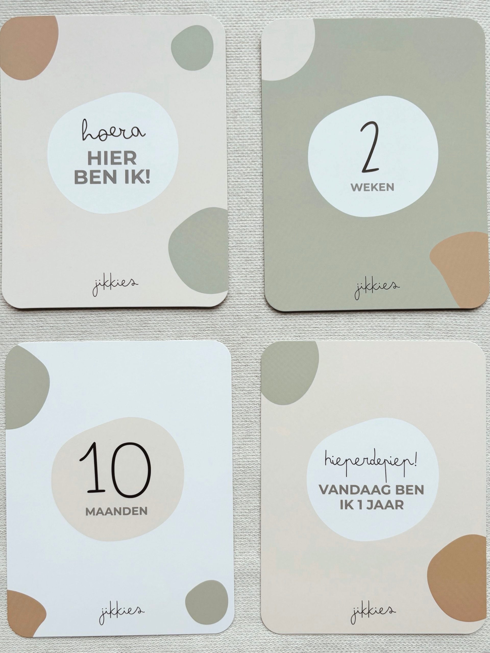 Mijlpaalkaarten voor baby van het merk Jikkies