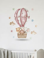 Muursticker | Luchtballon roze