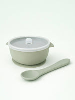Siliconen bakje met lepel | Groen