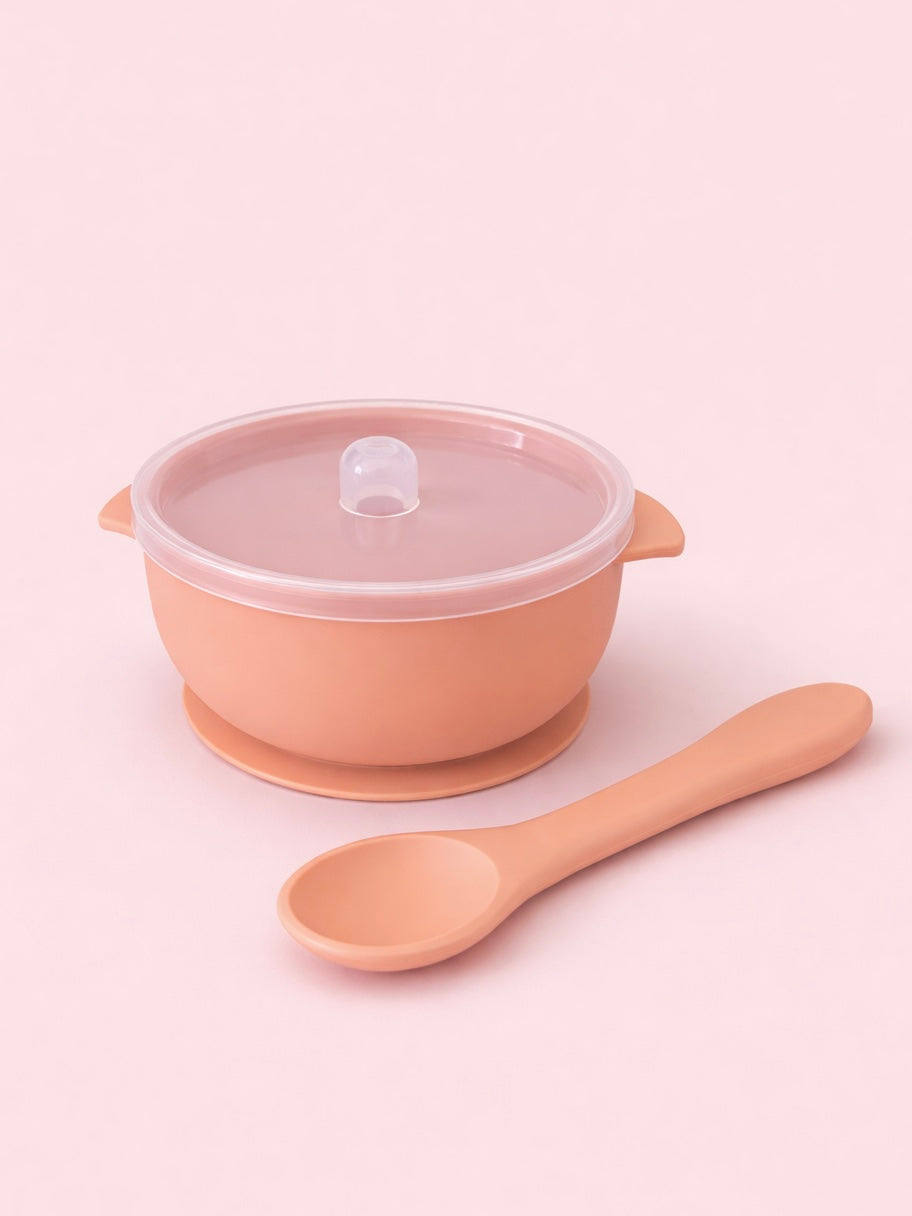 siliconen bakje en lepel kinderen